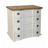 commode arbalette 4 tiroirs blanc patine plateau cire antic line cd336