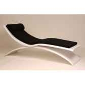 chaise longue design vagance blanche matelas noir art mely am01