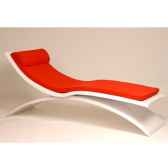 chaise longue design vagance blanche matelas rouge art mely am06