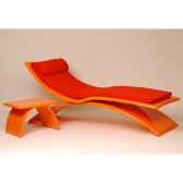 chaise longue design vagance orange matelas rouge art mely am09