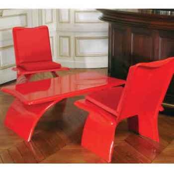 Table basse design rouge Art Mely - AM14