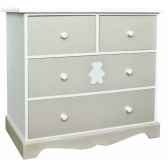 commode 4 tiroirs decor ourson boutons bois antic line cd430