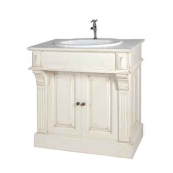 Meuble salle de bain pm sans vasque et sans robinet plateau bois Antic Line -CD54