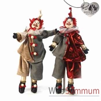 Lot de 2 poupée clown de cirque 57cm -B 30071