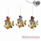 lot de 3 decoration noepoisson 10cm b 30054