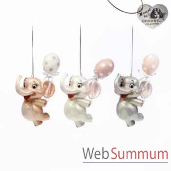 Lot de 3 elephants décoratifs 14cm -B 30440