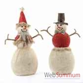 statue bonhomme de neige lot de 2 40cm mc 34230