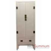 cabinet chinois blanc 2 doors 100x65xh210cm kingsbridge ca2000 01 11
