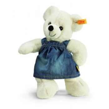 Ours teddy lara avec robe en jeans, blanc STEIFF -113307