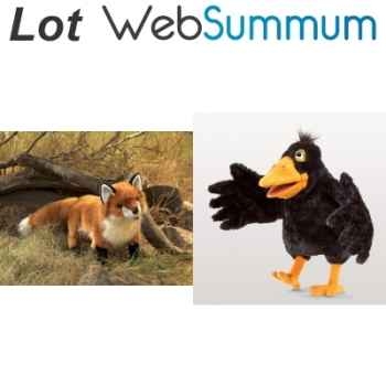 Marionnette à main ventriloque, le corbeau et le renard Folkmanis -LWS-310