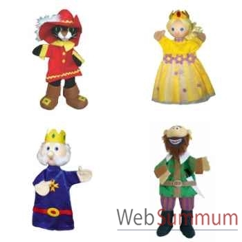 Histoire de marionnette Chat Botté, Princesse, Roi et Ogre -LWS-307