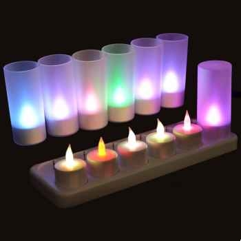 Set de 12 bougies rechargeable multicolore Produits Zen -SCLR 12M