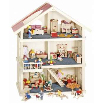 Maison de poupées 3 niveaux Goki -51957