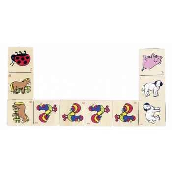 Dominos des animaux, boîte en bois Goki -WG090
