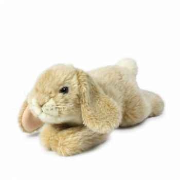 Peluche Lapin couché crème 18 cm ACP -28182015