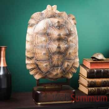 Carapace de tortue sulcata sur socle précieux Objet de Curiosité -PU627