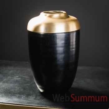 Vase verre noir et laiton Objet de Curiosité -VA059