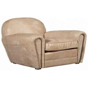 Fauteuil flea en cuir couleur sable arteinmotion -pol-fle0131