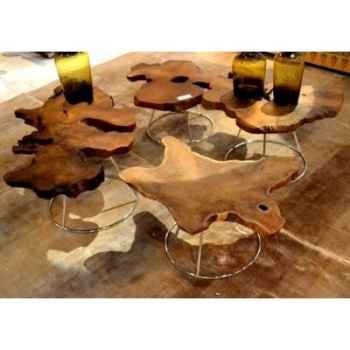 Table basse oregon en acier et bois de magnolia naturel arteinmotion -tav-leg0075