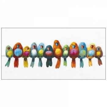 Toile oiseaux colorés 120x60cm Edelweiss -C6900