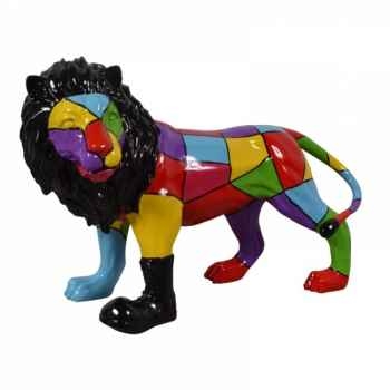 Statue funny lion botté multicolore Edelweiss -C9242
