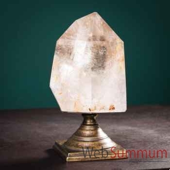 Pointe de cristal fumée avec eau préhistorique Objet de Curiosité -PUMI981