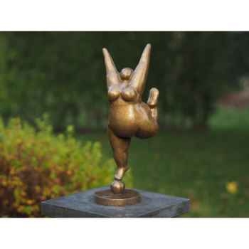 Statue en bronze grosse femme belle fleur thermobrass -an2344br-hp