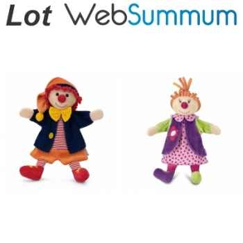 Monsieur et Madame Clown, marionnette à main -LWS-318