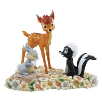 Figurine pretty flower-bambi, thumper and flower collection disney enchanté -A28730