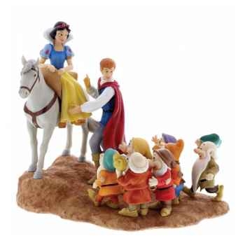Figurine a joyfull farewell - snow white, prince, the seven dwarfs collection disney enchanté -A28731