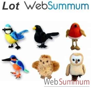 Lot de 6 oiseaux marionnettes à doigt -LWS-366