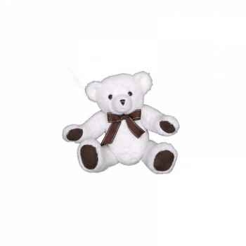 Peluche george, l'ours articulé, blanc, 30 cm