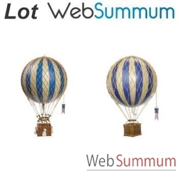 Lot 2 Montgolfières ballon bleu diamètre 18 et 32cm à suspendre -LWS-447