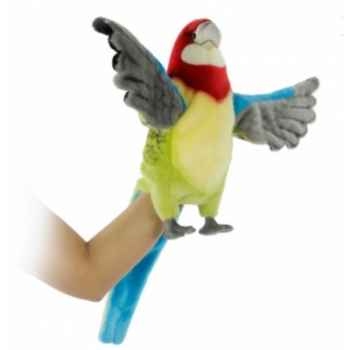 marionnette à main peluche réaliste oiseau rosella jaune -7351