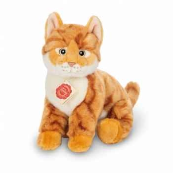 Peluche chat assis tigré roux 24 cm hermann teddy -91829 5