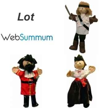 Lot 3 poupées, marionnettes à main, pirates -LWS-481