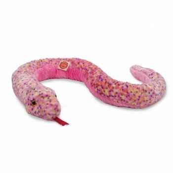 Peluche serpent rose moucheté 130 cm hermann teddy -92306 0