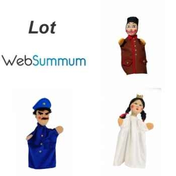 Marionnettes à mains Guignol, la Dame et le Gendarme lot Web Summum -LWS-502