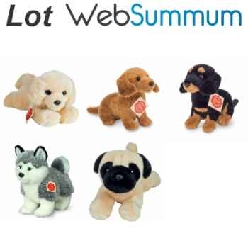 Lot 5 peluches petits chien Hermann -LWS-505