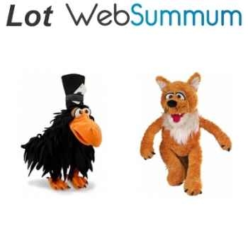 Marionnettes à main ventriloque Lot Le corbeau et le renard -LWS-526