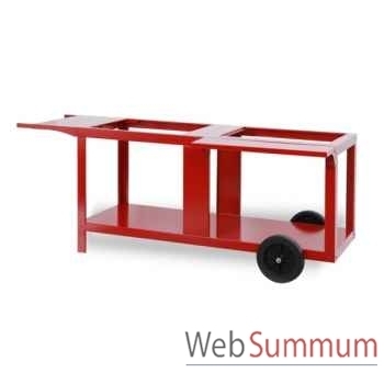 Chariot Mixte Barbecue charbon Mendy et plancha Alde Baia rouge basque Le Marquier -MIVME14