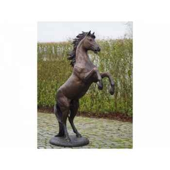 Statue en bronze cheval cabré 183 cm -b1109r