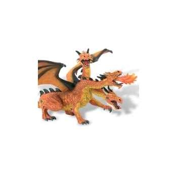 Bullyland fantasy figurine dragon à 3 têtes (orange) 20 cm -bula75548