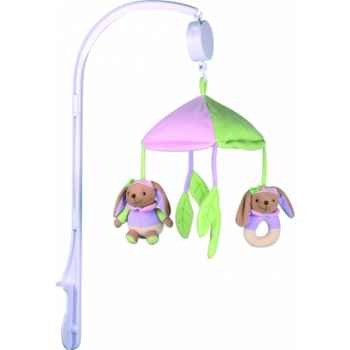 Mobile musical - lapin lila Doudou et Compagnie -DC2638