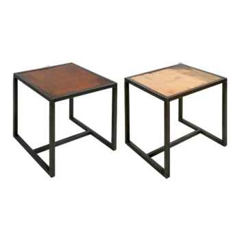 Tabouret set de 4 bois teintée acajou Hindigo -JE52MAHO