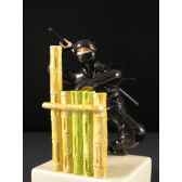 figurine samourai peinte gilles carda ninja aux bambous 95c