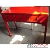 console 3 tiroirs rouge style chine c0951r
