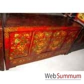 buffet 4 portes et 3 tiroirs dongbei rouge style chine c3002r