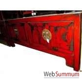 buffet bas 4 portes rouge laque style chine chn246