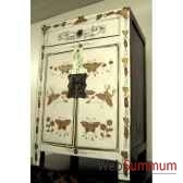 armoirette 2 portes et 1 tiroir papillon laque blanc style chine chn015bl